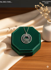 Interlocking circle silver chain pendant