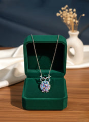 Owlstone silver chain pendant