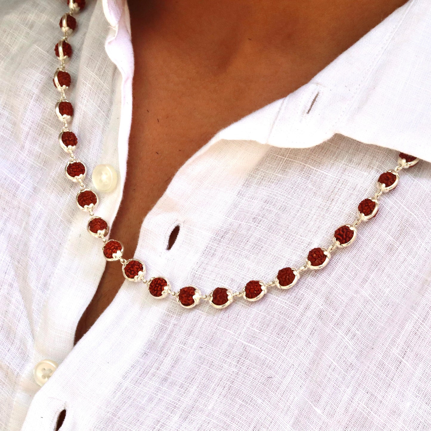 Silver Rudraksha Mala