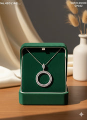 Celestial Circle silver chain pendant