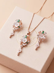 Moon pearl silver pendant set for women