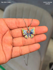 Luna Butterfly silver chain Pendant