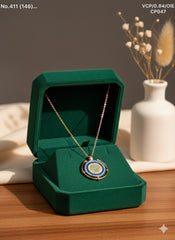 Turkish evil eye silver chain pendant