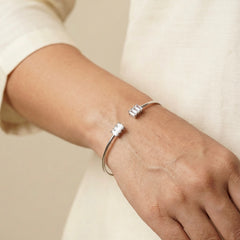 Snow glow silver kada for women