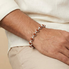 Silver Capping Rudraksha Bracelet