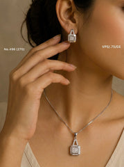 Arctic spark silver pendant set for women