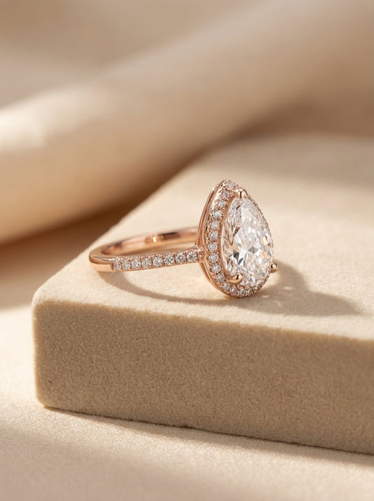 Drop shine silver ring for women
