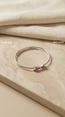 Baby blossom bow silver kada