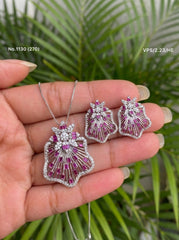 Roseshine silver pendant set for women