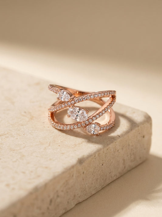 Arctic shine silver ring for women