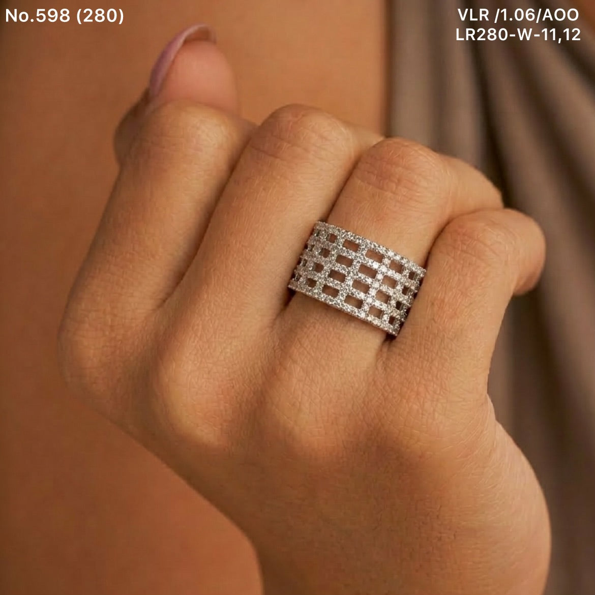 Glow edge silver ring for women