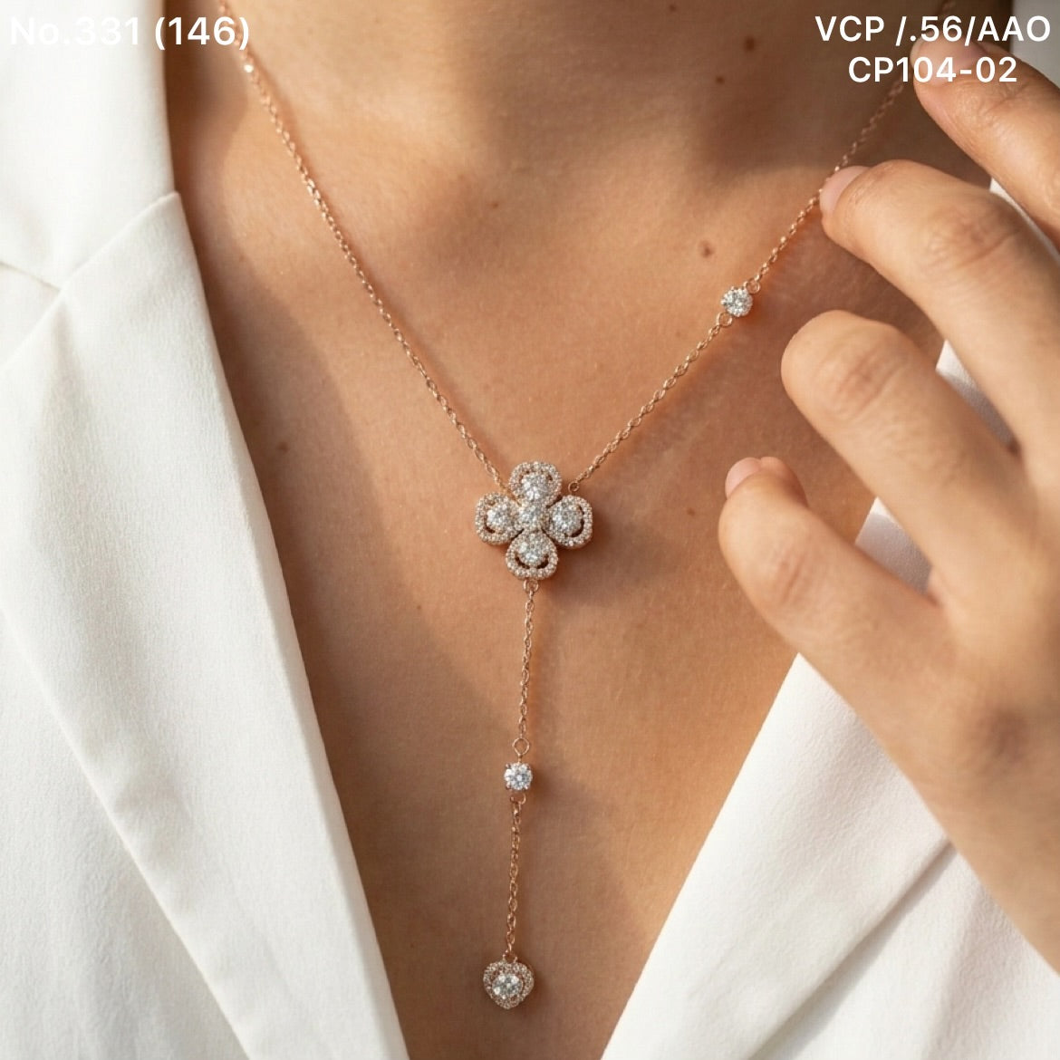 Hanging blossom silver chain pendant for women
