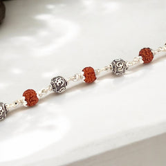 Silver Om Rudraksha Bracelet