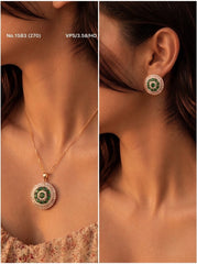 Green grace silver pendant set for women