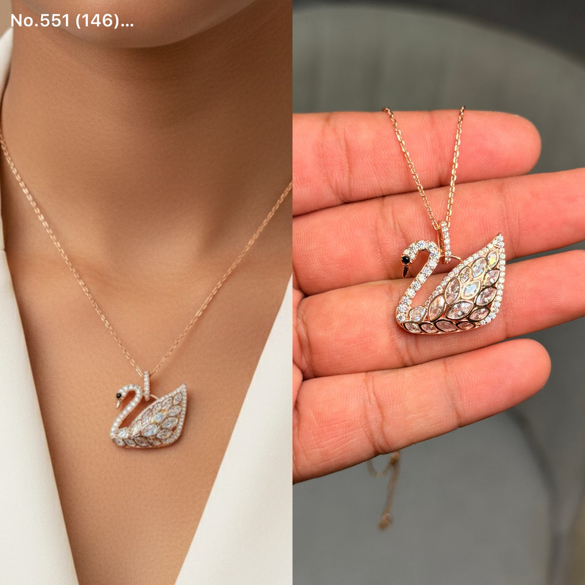 Celestial swan silver chain pendant