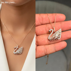 Celestial swan silver chain pendant