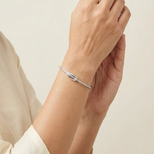 Angelic silver kada for women