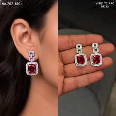 Ruby starlight silver earrings