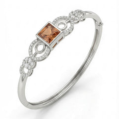 Crystal royality silver kada for women