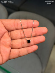 Black aura silver chain pendant