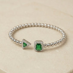 Jade glow silver kada for women
