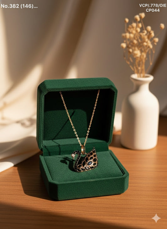 Lunar swan silver chain pendant