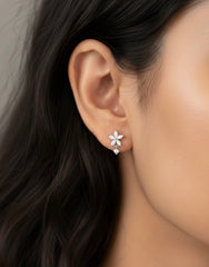 Aarvi bloom silver stud