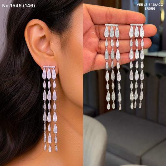 Ivory falls silver earrings