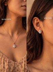 Moon spark shine silver pendant set for women