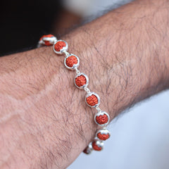 Silver Capping Rudraksha Bracelet