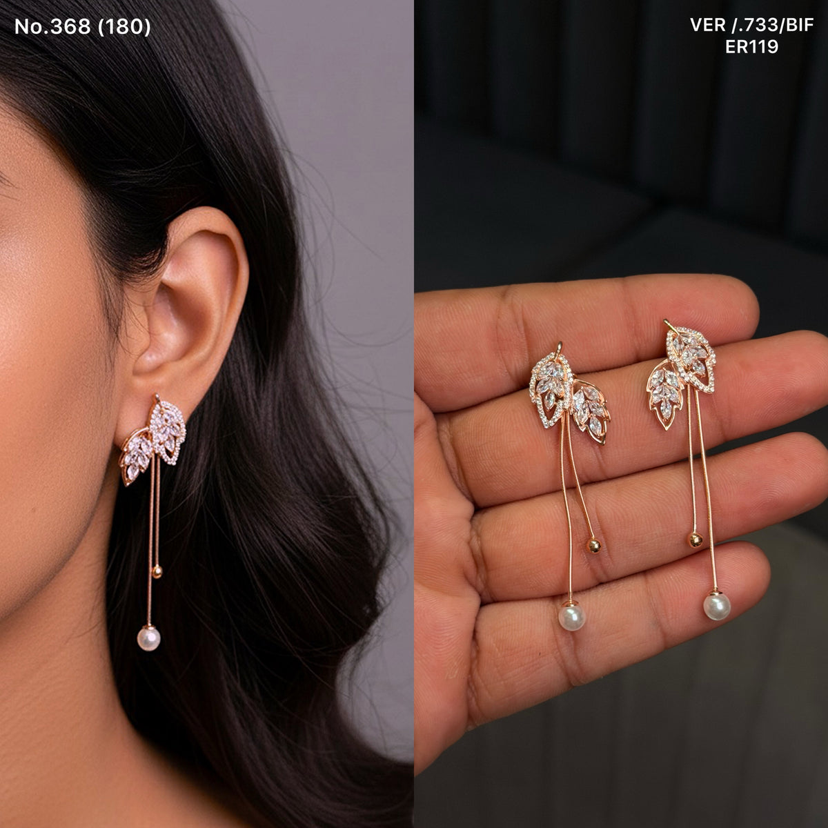 Minimalist pearl silver earrings