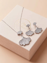 Astra bloom silver pendant set for women