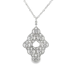 Monarch Diamond Slab silver chain pendant
