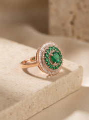 Greenaura crown silver ring for women