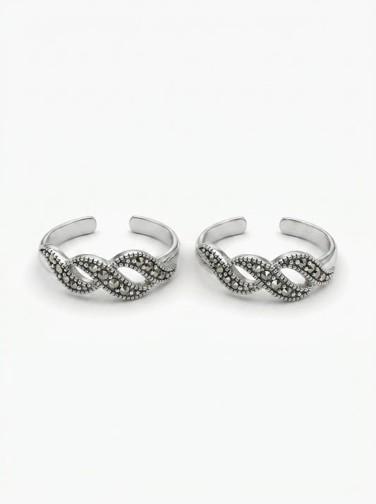 Twinkle twist silver toerings for women