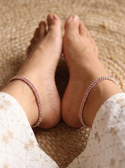 Opulent Silver Rose Payal