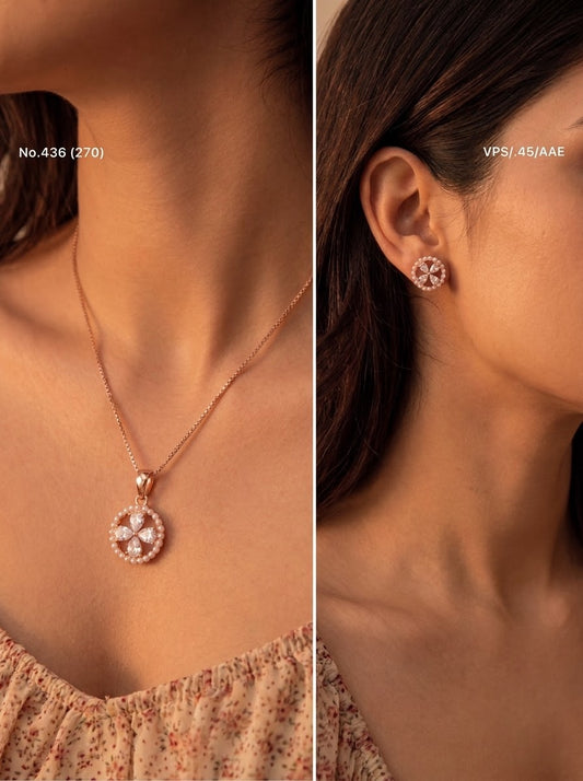 Bloomora silver pendant set for women