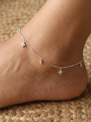 Celestial charms silver Payal for women