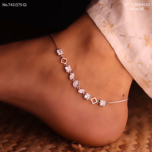 perfect blend of elegance and charms silver payal for women