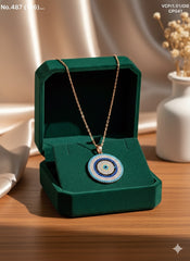 Rainbow orbit silver chain pendant