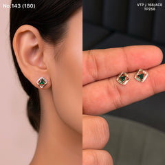 Diamond cube silver stud