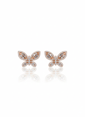 Crystal flutter silver stud