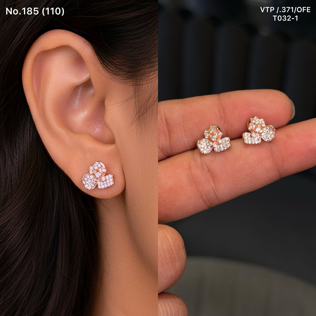 Riva dew silver stud
