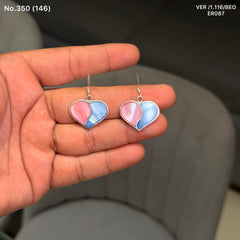 Petal heart silver earrings
