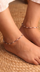 Ziya Colour Bliss Silver Payal for Women