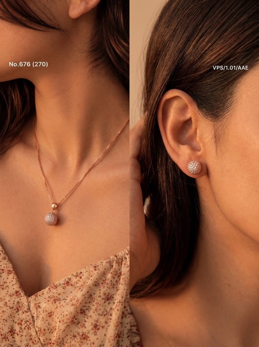Glowvera silver pendant set for women