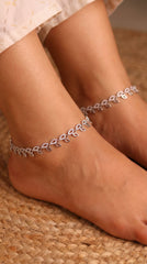 Aarvika Silver Payal for Women