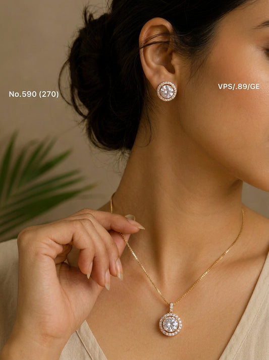 Shyna silver pendant set for women