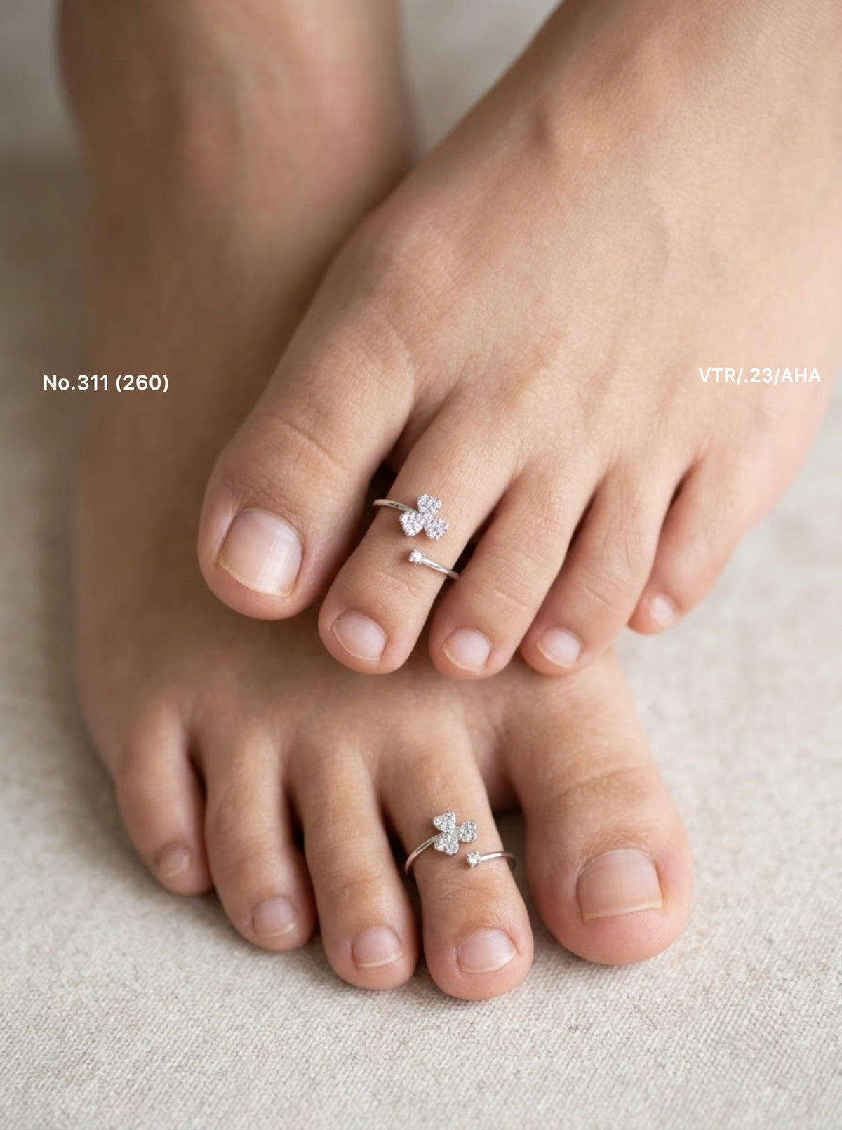 Bloom aura silver toering for women