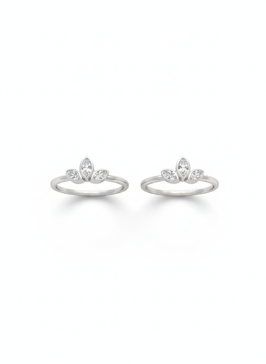 Royal fern silver toerings for women